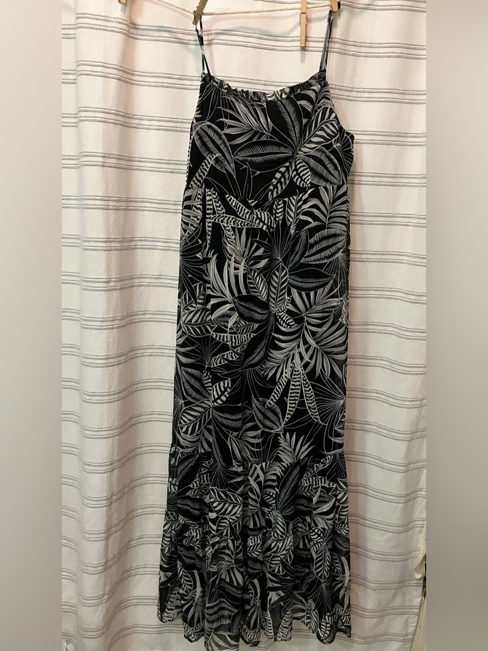 Maxi length B&W floral dress